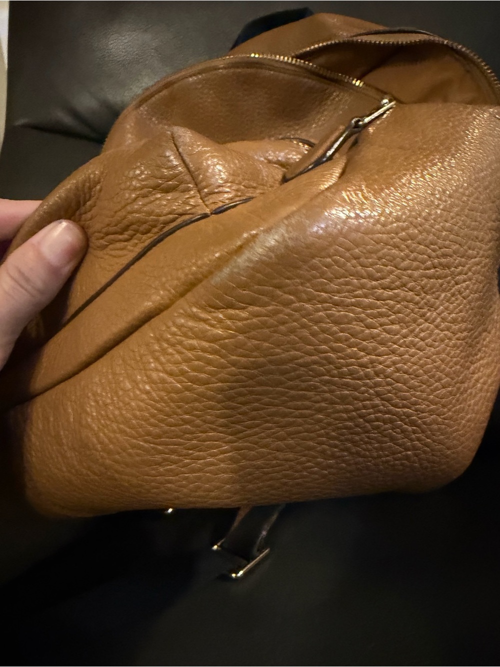 Coach Charlie Backpack Pebble in Leather F30550 Saddle Brown Size Med - Picture 11 of 12